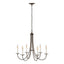 Hubbardton Forge 2000 Bronze Simple Sweep 6 Arm Chandelier