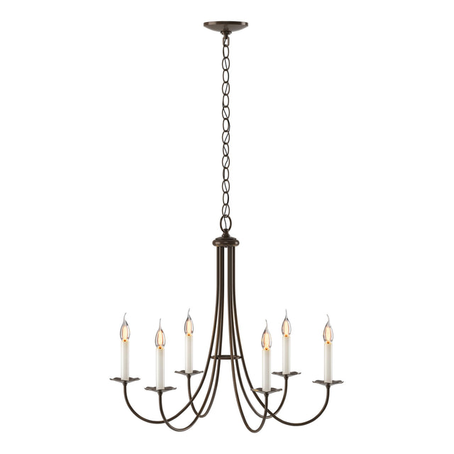 Hubbardton Forge 2000 Bronze Simple Sweep 6 Arm Chandelier