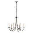 Hubbardton Forge 2000 Dark Smoke Simple Sweep 6 Arm Chandelier