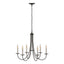 Hubbardton Forge 2000 Dark Smoke Simple Sweep 6 Arm Chandelier