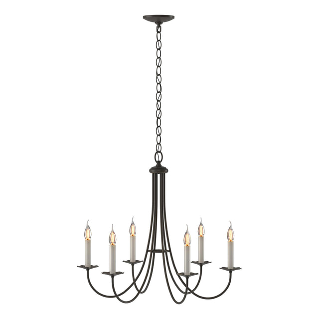 Hubbardton Forge 2000 Dark Smoke Simple Sweep 6 Arm Chandelier