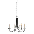 Hubbardton Forge 2000 Black Simple Sweep 6 Arm Chandelier