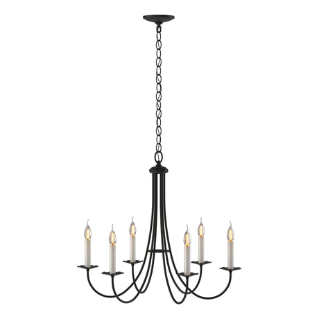 Hubbardton Forge 2000 Black Simple Sweep 6 Arm Chandelier