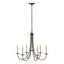 Hubbardton Forge 2000 Natural Iron Simple Sweep 6 Arm Chandelier