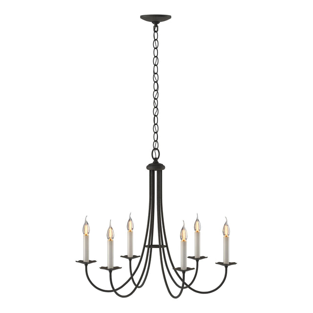 Hubbardton Forge 2000 Natural Iron Simple Sweep 6 Arm Chandelier