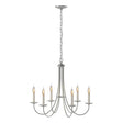 Hubbardton Forge 2000 Vintage Platinum Simple Sweep 6 Arm Chandelier