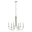 Hubbardton Forge 2000 Vintage Platinum Simple Sweep 6 Arm Chandelier
