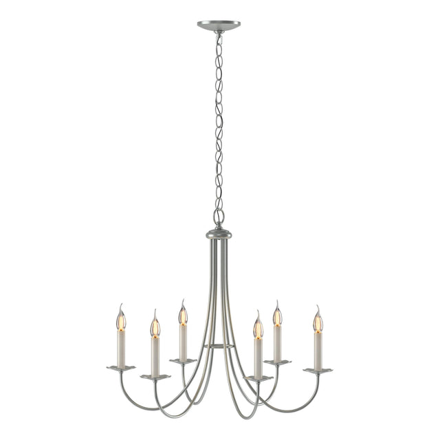 Hubbardton Forge 2000 Vintage Platinum Simple Sweep 6 Arm Chandelier
