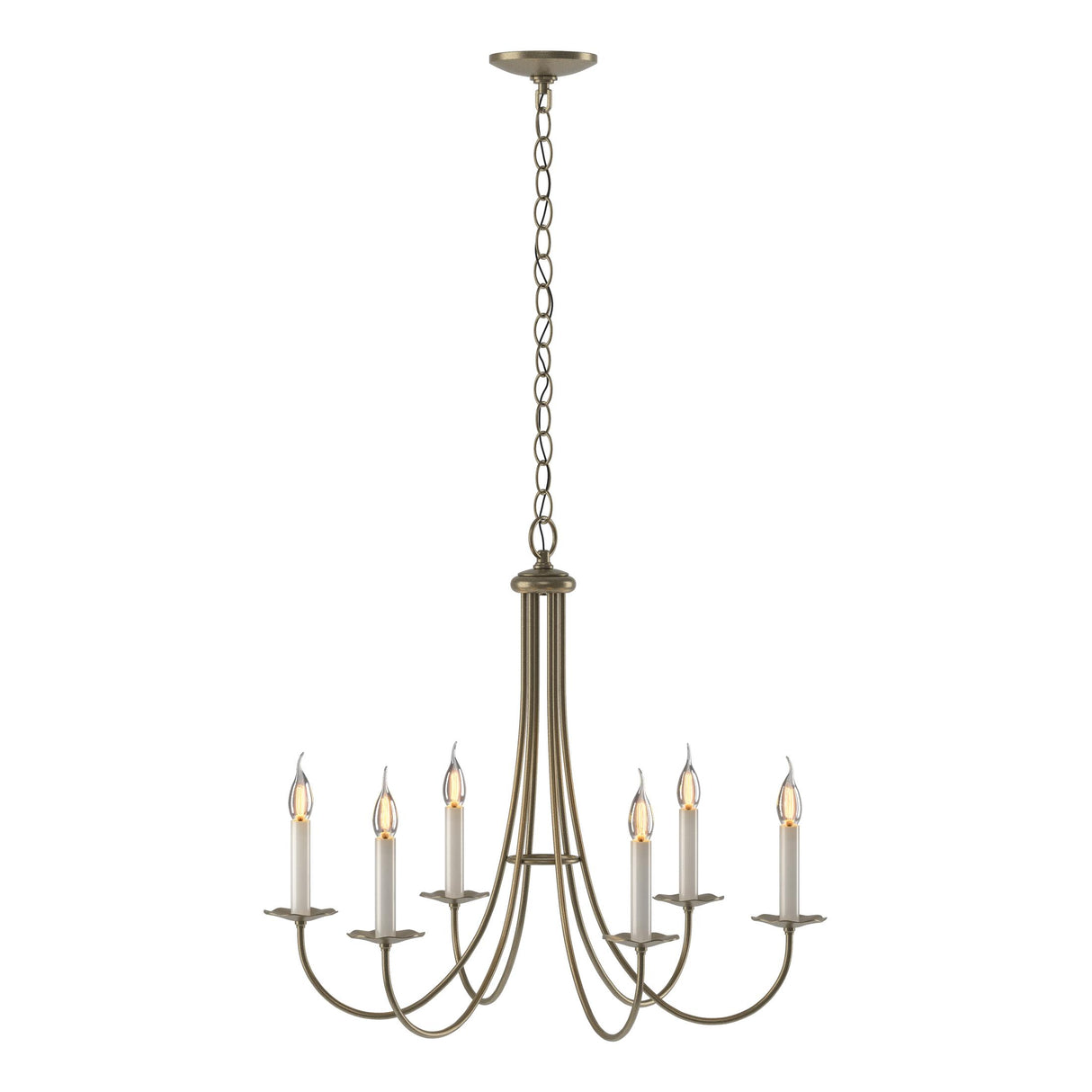 Hubbardton Forge 2000 Soft Gold Simple Sweep 6 Arm Chandelier