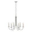 Hubbardton Forge 2000 Sterling Simple Sweep 6 Arm Chandelier