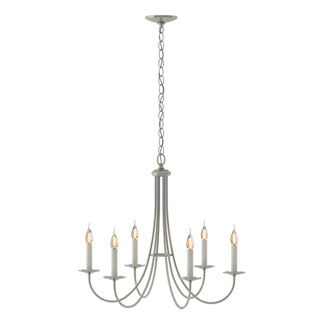 Hubbardton Forge 2000 Sterling Simple Sweep 6 Arm Chandelier