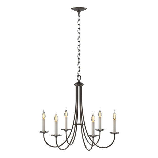 Hubbardton Forge 2000 Oil Rubbed Bronze Simple Sweep 6 Arm Chandelier