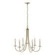 Hubbardton Forge 2000 Modern Brass Simple Sweep 6 Arm Chandelier