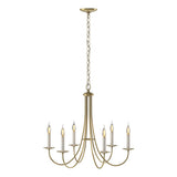 Hubbardton Forge 2000 Modern Brass Simple Sweep 6 Arm Chandelier