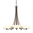 Hubbardton Forge 2007 Bronze Opal Glass (GG) Aegis 5 Arm Chandelier