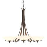 Hubbardton Forge 2007 Bronze Opal Glass (GG) Aegis 5 Arm Chandelier