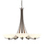 Hubbardton Forge 2007 Bronze Opal Glass (GG) Aegis 5 Arm Chandelier