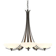 Hubbardton Forge 2007 Dark Smoke Opal Glass (GG) Aegis 5 Arm Chandelier