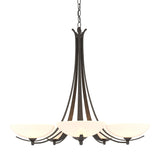 Hubbardton Forge 2007 Dark Smoke Opal Glass (GG) Aegis 5 Arm Chandelier