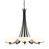 Hubbardton Forge 2007 Black Opal Glass (GG) Aegis 5 Arm Chandelier