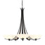 Hubbardton Forge 2007 Black Opal Glass (GG) Aegis 5 Arm Chandelier