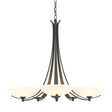 Hubbardton Forge 2007 Natural Iron Opal Glass (GG) Aegis 5 Arm Chandelier