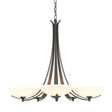 Hubbardton Forge 2007 Natural Iron Opal Glass (GG) Aegis 5 Arm Chandelier