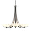 Hubbardton Forge 2007 Natural Iron Opal Glass (GG) Aegis 5 Arm Chandelier