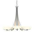 Hubbardton Forge 2007 Vintage Platinum Opal Glass (GG) Aegis 5 Arm Chandelier