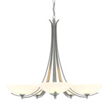 Hubbardton Forge 2007 Vintage Platinum Opal Glass (GG) Aegis 5 Arm Chandelier
