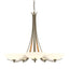 Hubbardton Forge 2007 Soft Gold Opal Glass (GG) Aegis 5 Arm Chandelier