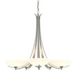 Hubbardton Forge 2007 Sterling Opal Glass (GG) Aegis 5 Arm Chandelier