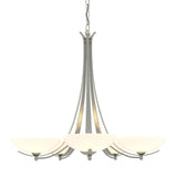 Hubbardton Forge 2007 Sterling Opal Glass (GG) Aegis 5 Arm Chandelier
