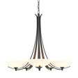 Hubbardton Forge 2007 Oil Rubbed Bronze Opal Glass (GG) Aegis 5 Arm Chandelier