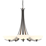 Hubbardton Forge 2007 Oil Rubbed Bronze Opal Glass (GG) Aegis 5 Arm Chandelier