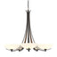 Hubbardton Forge 2007 Oil Rubbed Bronze Opal Glass (GG) Aegis 5 Arm Chandelier