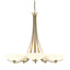 Hubbardton Forge 2007 Modern Brass Opal Glass (GG) Aegis 5 Arm Chandelier