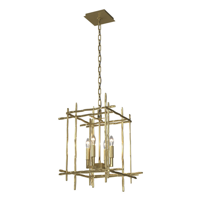 Hubbardton Forge 2023 Modern Brass Tura 4-Light Small Chandelier