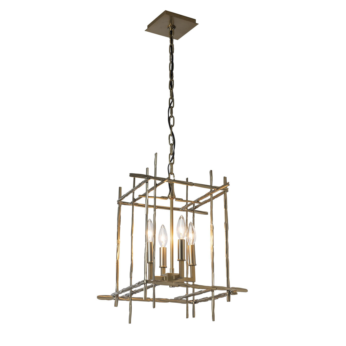 Hubbardton Forge 2023 Modern Brass Tura 4-Light Small Chandelier