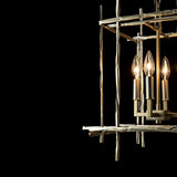 Hubbardton Forge 2023 Modern Brass Tura 4-Light Small Chandelier