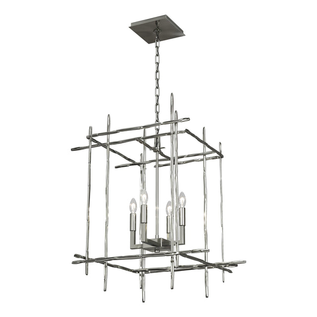 Hubbardton Forge 2023 Sterling Tura 4-Light Medium Chandelier