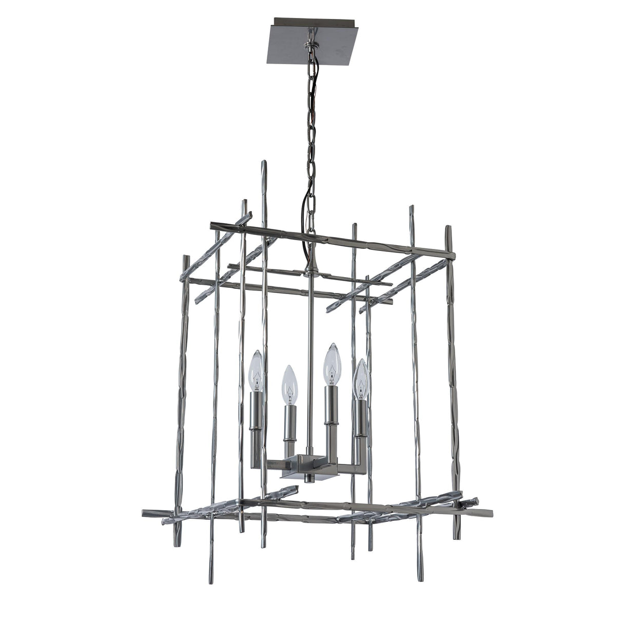 Hubbardton Forge 2023 Sterling Tura 4-Light Medium Chandelier