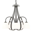 Hubbardton Forge 2004 Natural Iron Opal Glass (GG) Sweeping Taper 5 Arm Chandelier