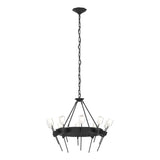 Hubbardton Forge 2023 Black Cast Glass (YC) Echo 10-Light Circular Chandelier