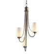 Hubbardton Forge 2011 Bronze Opal Glass (GG) Flora 3 Arm Chandelier
