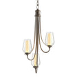 Hubbardton Forge 2011 Bronze Seeded Glass with Opal Diffuser (ZS) Flora 3 Arm Chandelier