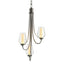 Hubbardton Forge 2011 Dark Smoke Seeded Glass with Opal Diffuser (ZS) Flora 3 Arm Chandelier
