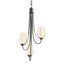 Hubbardton Forge 2011 Black Seeded Glass with Opal Diffuser (ZS) Flora 3 Arm Chandelier