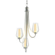 Hubbardton Forge 2011 Vintage Platinum Seeded Glass with Opal Diffuser (ZS) Flora 3 Arm Chandelier