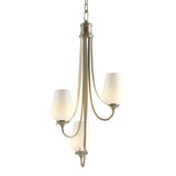 Hubbardton Forge 2011 Soft Gold Opal Glass (GG) Flora 3 Arm Chandelier